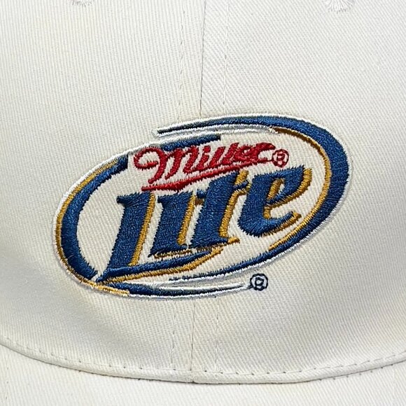 Acme Miller Lite Beer Strapback Hat Cap White Adjustable Baseball Golfer Mens - Picture 8 of 13